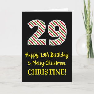 Happy 29th Birthday & Merry Kerstmis, aangepaste n Kaart