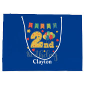 Happy 2e anniversaire grand sac cadeau (Dos)