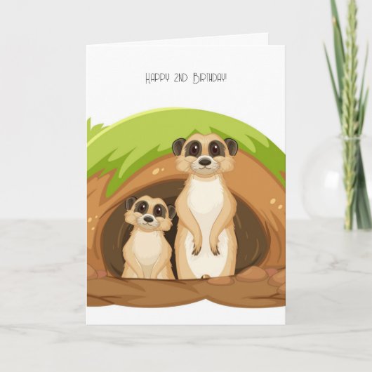 Happy 2e verjaardag-kaart feestdagen kaart (Voorkant)