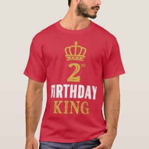 Happy 2e verjaardag koning 2 jaar oude partij idee t-shirt