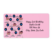 Happy 2nd Birthday Adresetiketten, Roze Etiket (Voorkant)