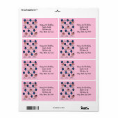 Happy 2nd Birthday Adresetiketten, Roze Etiket (Full Sheet)