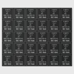 HAPPY 2ND BIRTHDAY; Art Deco Style met aangepaste  Cadeaupapier