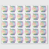 Happy 2nd Birthday (roze) Cadeaupapier (Vlak)