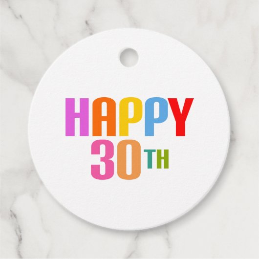 Happy 30th bedankjes labels (Voorkant)