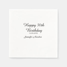 Happy 30th birthday add name date stylish simple  servet