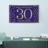 Happy 30th Birthday Banner Navy Blue Gold Glitter (Beurs)