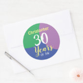 Happy 30th Birthday Classic Round Sticker (Enveloppe)