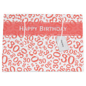 Happy 30th Birthday Coral Random Number Pattern Groot Cadeauzakje (Voorkant)