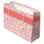 Happy 30th Birthday Coral Random Number Pattern Groot Cadeauzakje (Achterkant Gekanteld)