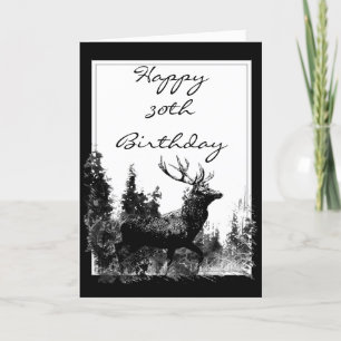 Happy 30th Birthday Custom Stag, Deer Kaart