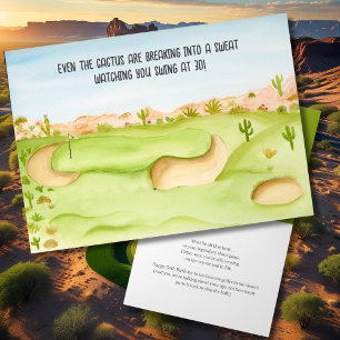 Happy 30th Birthday Desert golfbaan Waterverf Kaart