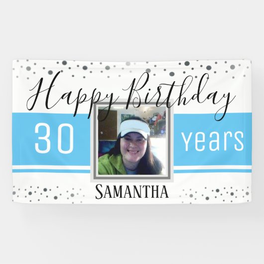 Happy 30th Birthday Fun Bold Confetti Banner (Horizontaal)