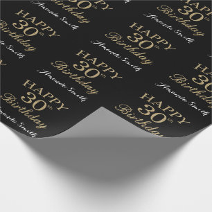 Happy 30th Birthday Gold Glitter Wrapping Paper Cadeaupapier