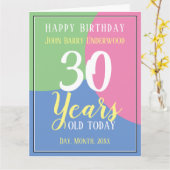 Happy 30th Birthday Kaart (Gele Bloem)