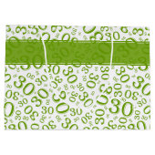 Happy 30th Birthday Party Pattern Green and White Groot Cadeauzakje (Achterkant)