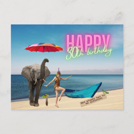 Happy 30th Fun & Funky Birthday Briefkaart (Voorkant)