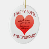 Happy 30th Jubileum Keramisch Ornament (Rechts)