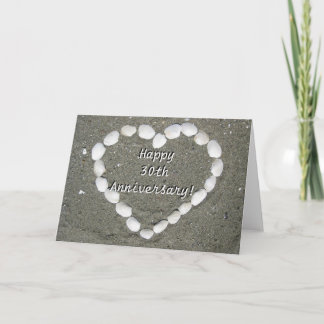 Happy 30th Jubileum Seashell hartkaart Kaart