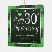 Happy 30th Wedding Jubileum - Aangepaste naam Keramisch Ornament (Links)