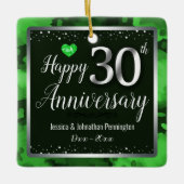 Happy 30th Wedding Jubileum - Aangepaste naam Keramisch Ornament (Voorkant)