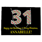 Happy 31st verjaardag & prettige kerst, aangepaste groot cadeauzakje (Achterkant)