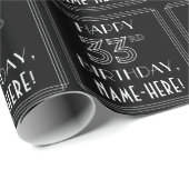 HAPPY 33RD BIRTHDAY; Art Deco Style met aangepaste Cadeaupapier (Rol Hoek)