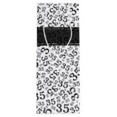 Happy 35th Birthday Number Pattern Black/White Wijn Cadeautas (Achterkant)