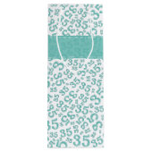 Happy 35th Birthday Number Pattern Blauwgroen/Whit Wijn Cadeautas (Achterkant)