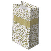 Happy 35th Birthday Number Pattern Gold/White Klein Cadeauzakje (Achterkant Gekanteld)