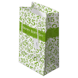 Happy 35th Birthday Number Pattern Green/White Klein Cadeauzakje