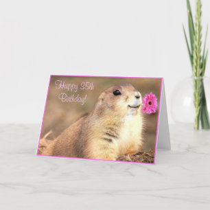 Happy 35th Birthday Prairie Dog wenskaart Kaart