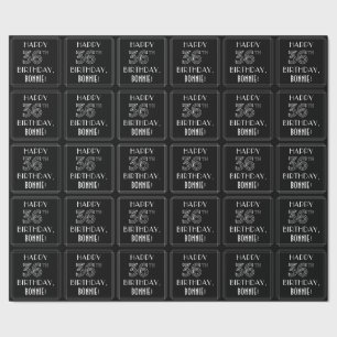 HAPPY 36TH BIRTHDAY; Art Deco Style met aangepaste Cadeaupapier
