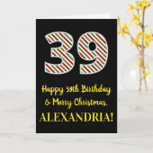 Happy 39th Birthday & Merry Kerstmis, aangepaste n Kaart (Gele Bloem)