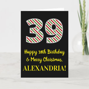 Happy 39th Birthday & Merry Kerstmis, aangepaste n Kaart