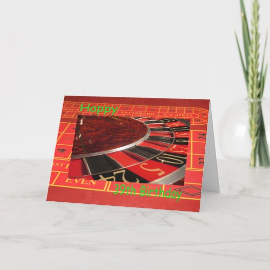 Happy 39th Birthday Roulette Wheel Kaart (Voorkant)