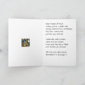 Happy 3rd Birthday Grandson, Dino, Personalized Kaart (Binnen)