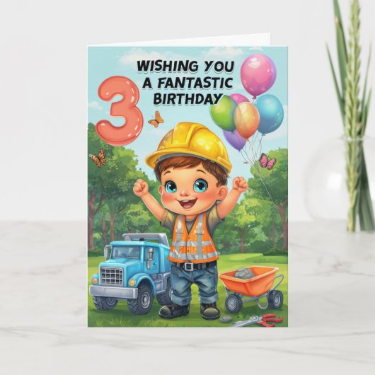 Happy 3rd Birthday Kaart (Voorkant)