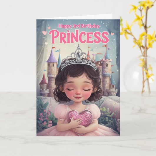 Happy 3rd Birthday-kaart Kaart (Gele Bloem)