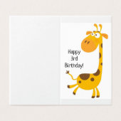 Happy 3rd Birthday - Kaart voor kinderen (Buitenkant ongevouwen)