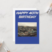 Happy 40's Birthday Kaart (Voorkant / Achterkant in situ)