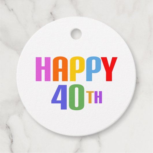 Happy 40th bedankjes labels (Voorkant)