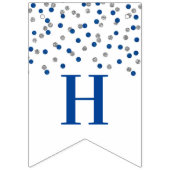 Happy 40th Birthday Banner Blue Silver Confetti (Eerste vlag)