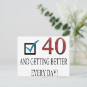 Happy 40th Birthday Briefkaart (Staand voorkant)