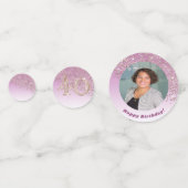 Happy 40th Birthday Chic Falling Roos Gold Glitter Confetti (Voorkanten)