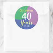 Happy 40th Birthday Classic Round Sticker (Sac)
