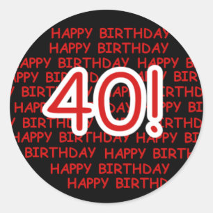Happy 40th Birthday Ronde Sticker