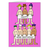 Happy 40th Birthday voor haar Cartoon Mannen (Voorkant)