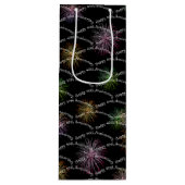 Happy 40th Jubileum Fireworks Wine Gift Bag Wijn Cadeautas (Voorkant)