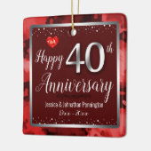 Happy 40th Wedding Jubileum - Aangepaste naam Keramisch Ornament (Links)